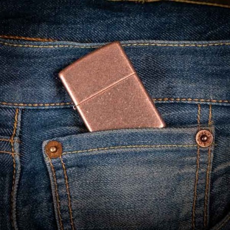 Étui ceinture pour Zippo en cuir brun