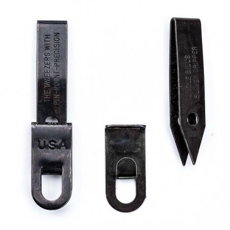 Uncle Bill's Black Oxide Sliver Gripper Tweezers made in USA