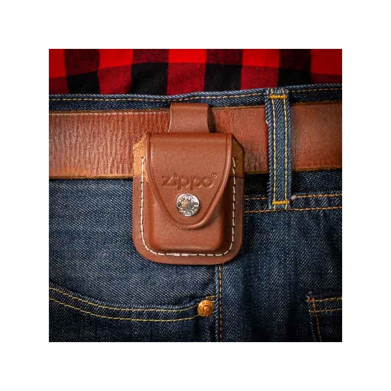 Leather pouch for Zippo lighter