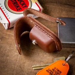 Belt pouch for ZIPPO® in brown leather