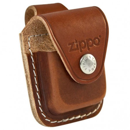 Étui ceinture pour Zippo en cuir brun