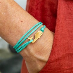 Bracelet Baleine sur cordon Turquoise  CAPE CLASP - made in USA