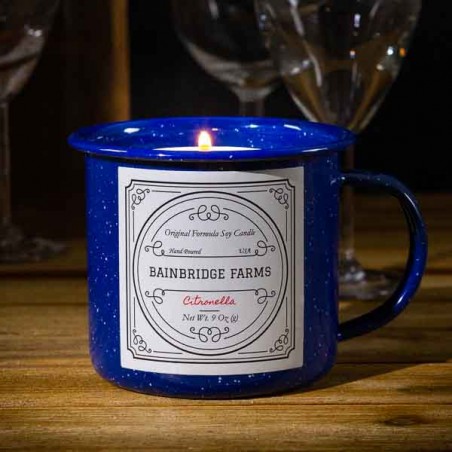 Citronella candle in enamel mug - Made in USA