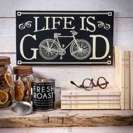 LIFE IS GOOD RETRO WOOD SIGN