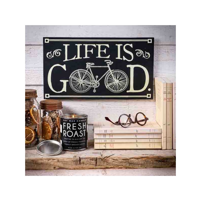 LIFE IS GOOD RETRO WOOD SIGN