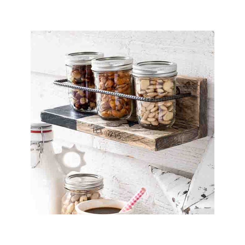 8oz Mason-Jar Wooden Rack - made in France