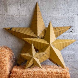 AMISH TIN BARN STAR 42'' YELLOW made in USA