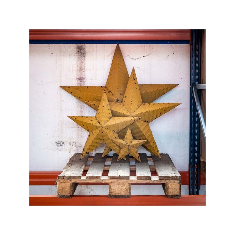 AMISH TIN BARN STAR 42'' YELLOW made in USA