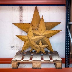 AMISH TIN BARN STAR 42'' YELLOW made in USA