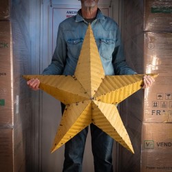 AMISH TIN BARN STAR 42'' YELLOW made in USA