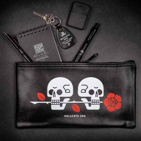 Hellcats USA Pouch Skull and Rose - Made in USA