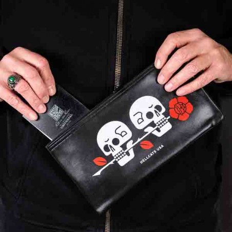 Hellcats USA Pouch Skull and Rose - Made in USA