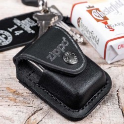 Belt pouch for ZIPPO® in black leather