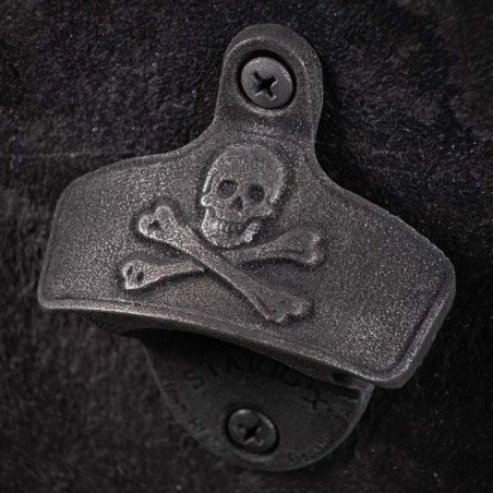 Wall Mount Bottle Opener STARR Gun Blue Skull