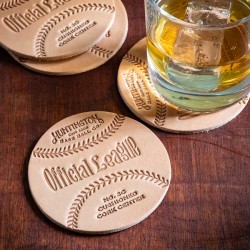 Baseball coasters set of 4 - HUNTINGTON made in USA