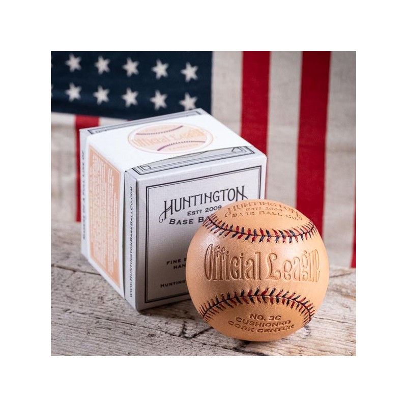 Balles de baseball cuir Naturel Huntington made in USA