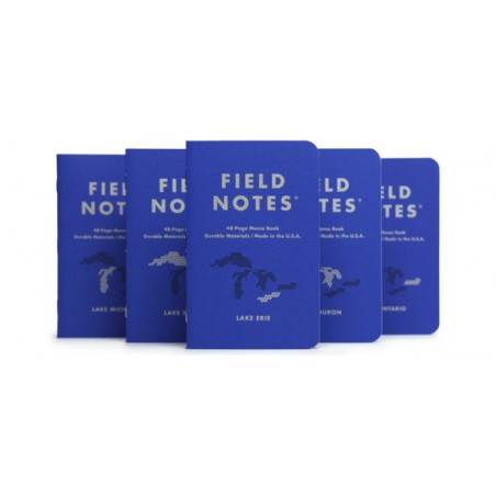Pack 5 carnets FIELD NOTES  The Great Lakes - Made in USA