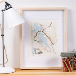 San Francisco  subway map ART PRINT