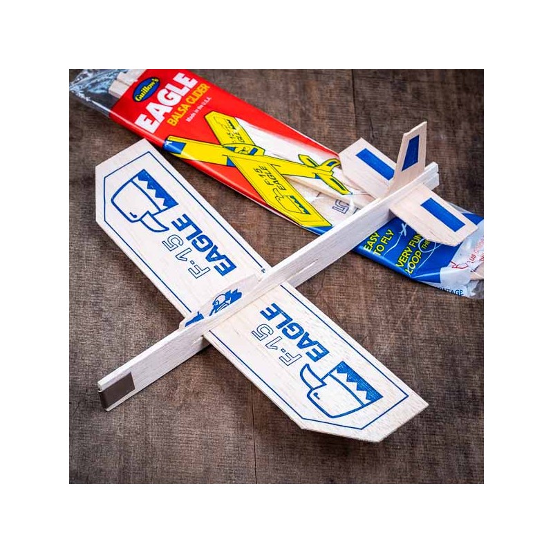 Set of 2 Eagle F15 balsa gliders Made in USA
