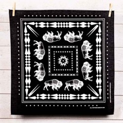 Bandana bison noir 100% coton Made in USA