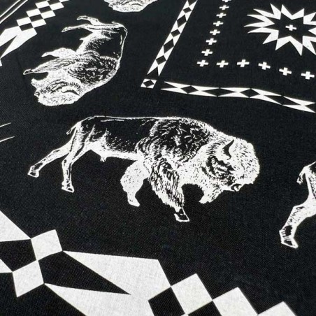 Bandana bison noir 100% coton Made in USA