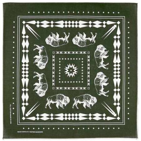 Bandana bison Kaki 100% coton Made in USA