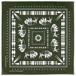 Bandana buffalo Olive green 100% coton Made in USA