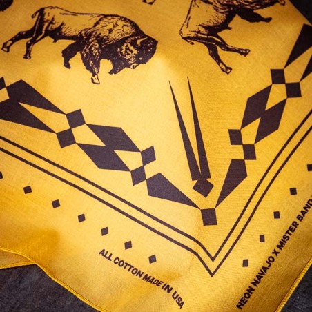 Bandana buffalo Jaune orangé 100% coton Made in USA