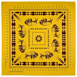 Bandana buffalo Jaune orangé 100% coton Made in USA