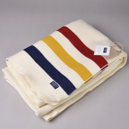 Revival Stripe Wool Throw - White Multi