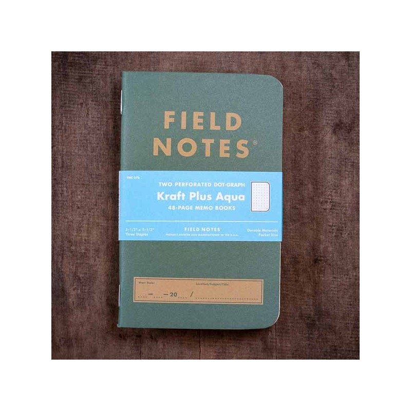Pack de 2 Kraft Plus Aqua⎟ FIELD NOTES⎟LE COMPTOIR AMERICAIN