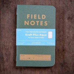 Notebook Kraft Plus Aqua 2 pack FIELD NOTES Made in USA