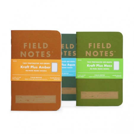 Notebook Kraft Plus Aqua, amber & moss  2 pack FIELD NOTES