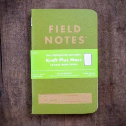 Pack 2 carnets FIELD NOTES  Kraft Plus Vert Mousse- Made in USA