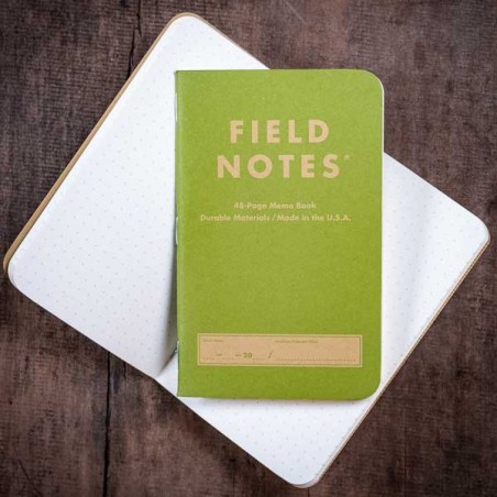 Pack 2 carnets FIELD NOTES  Kraft Plus Vert Mousse- Made in USA