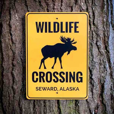 Wildlife Crossing Metal Sign - made in USA