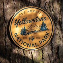 Panneau métal signalétique Yellowstone National Park Made in USA