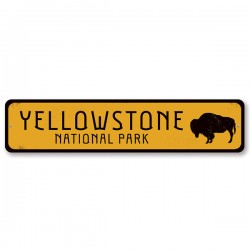 Panneau métal signalétique Yellowstone Bison Made in USA