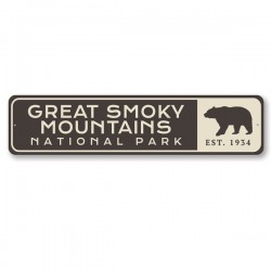 Panneau métal signalétique Great Smoky Mountains Made in USA
