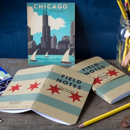 Pack 3 carnets FIELD NOTES Chicago - Made in USA