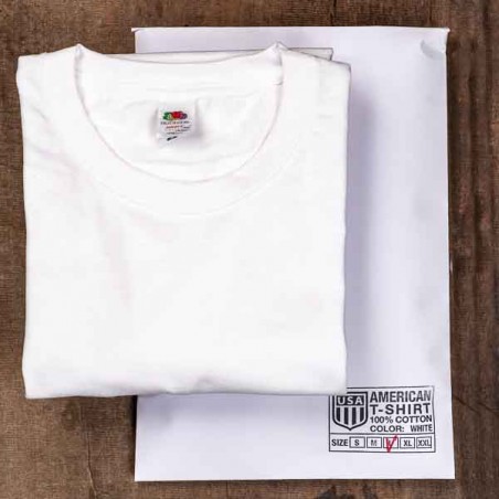 T-shirt coton blanc USA CREST Fruit of the Loom
