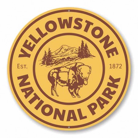 Panneau métal signalétique Yellowstone Est 1872 Made in USA