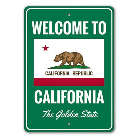 WELCOME TO CALIFORNIA Metal Sign - made in USA