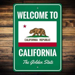 WELCOME TO CALIFORNIA Metal Sign - made in USA