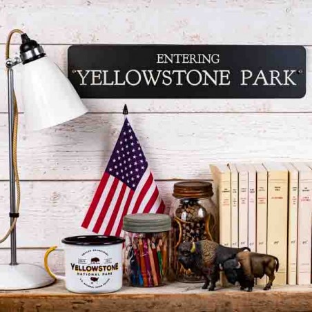 Panneau métal signalétique Entering Yellowstone Park Made in USA
