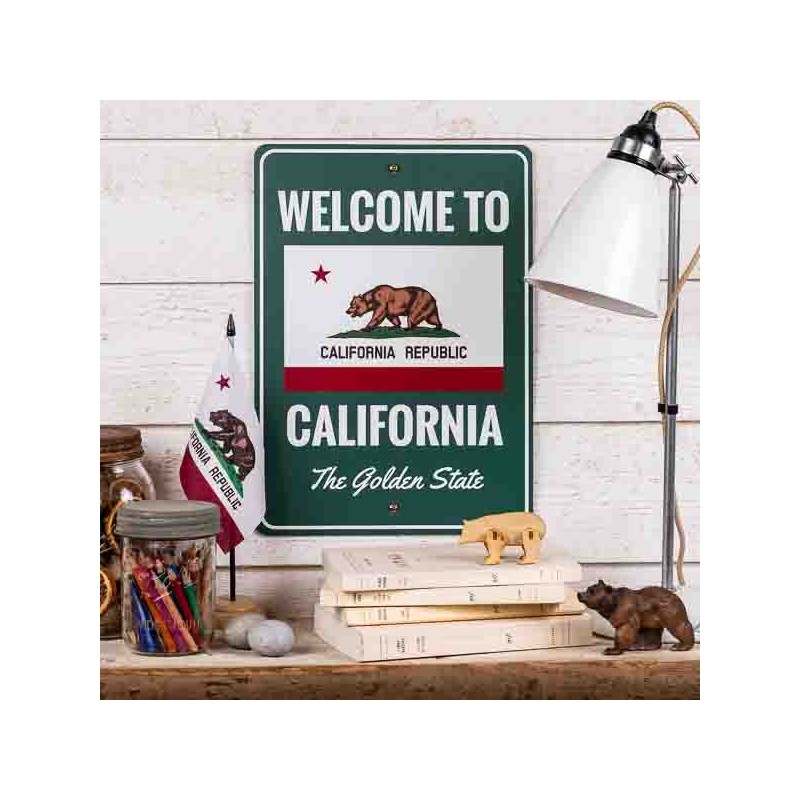 WELCOME TO CALIFORNIA Metal Sign - made in USA