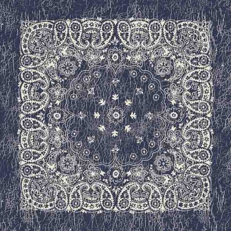 Big Bandana XL motif cachemire rustique bleu made in USA