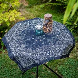 Big bandana XL blue rustic paisley pattern Made in USA