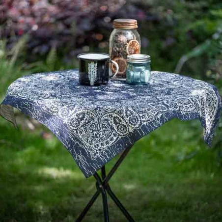 Big bandana XL blue rustic paisley pattern Made in USA