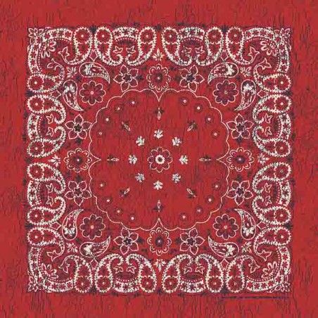Big bandana XL red rustic paisley pattern Made in USA
